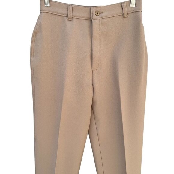 Levi Strauss Vintage 70s Womens Beige Flat Front Straight Leg Dress Pants 29 - Picture 2 of 9